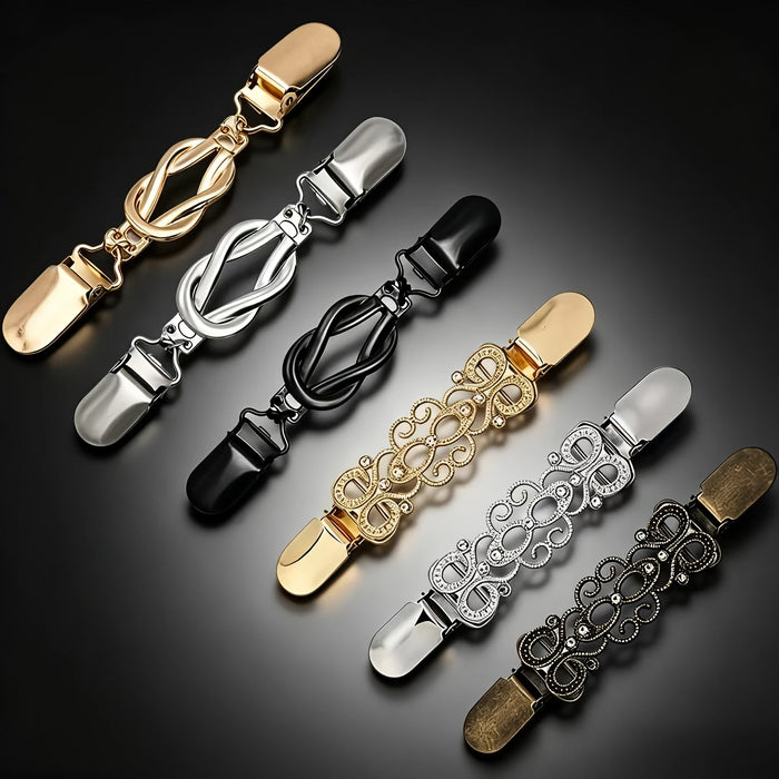 6pcs sweater clips cardigans collar clip tighten dress