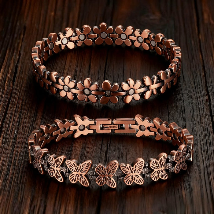 two stylish copper bracelets ladies featuring a