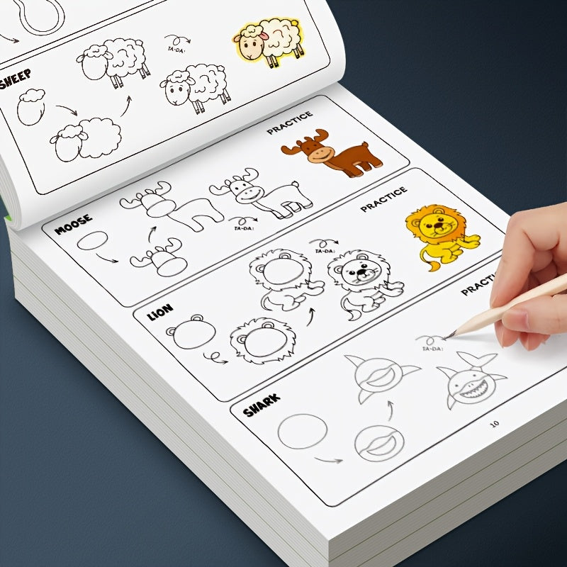 1 book 32 pages draw animals childrens book