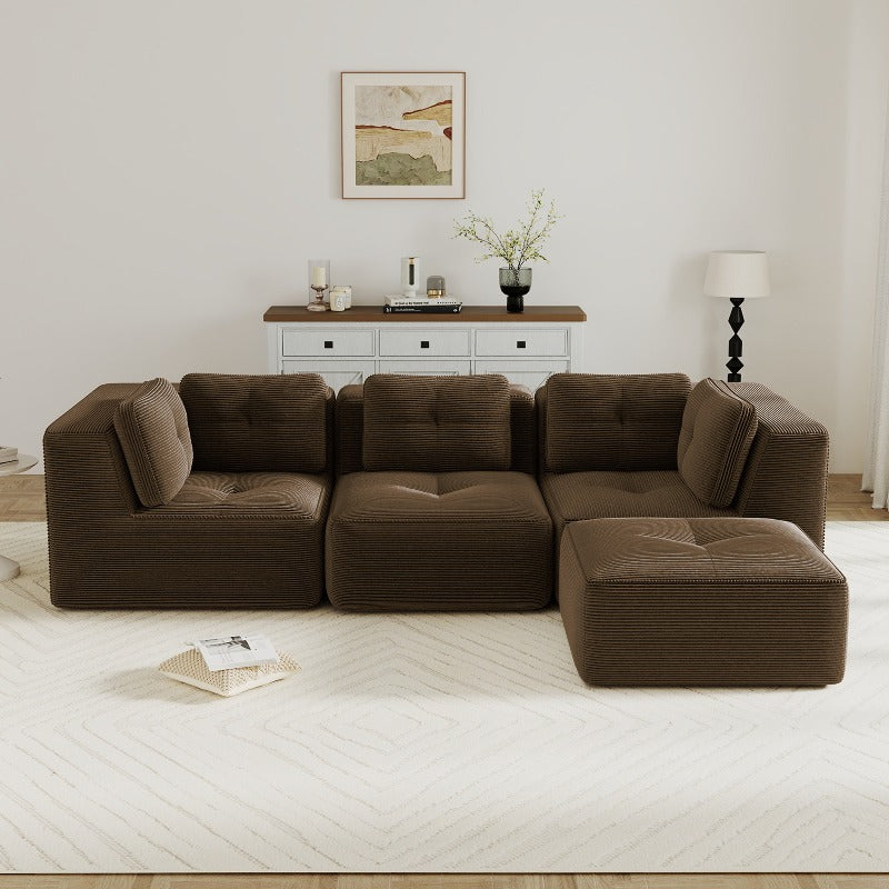 modern modular sectional sofa living room corduroy fabric 3