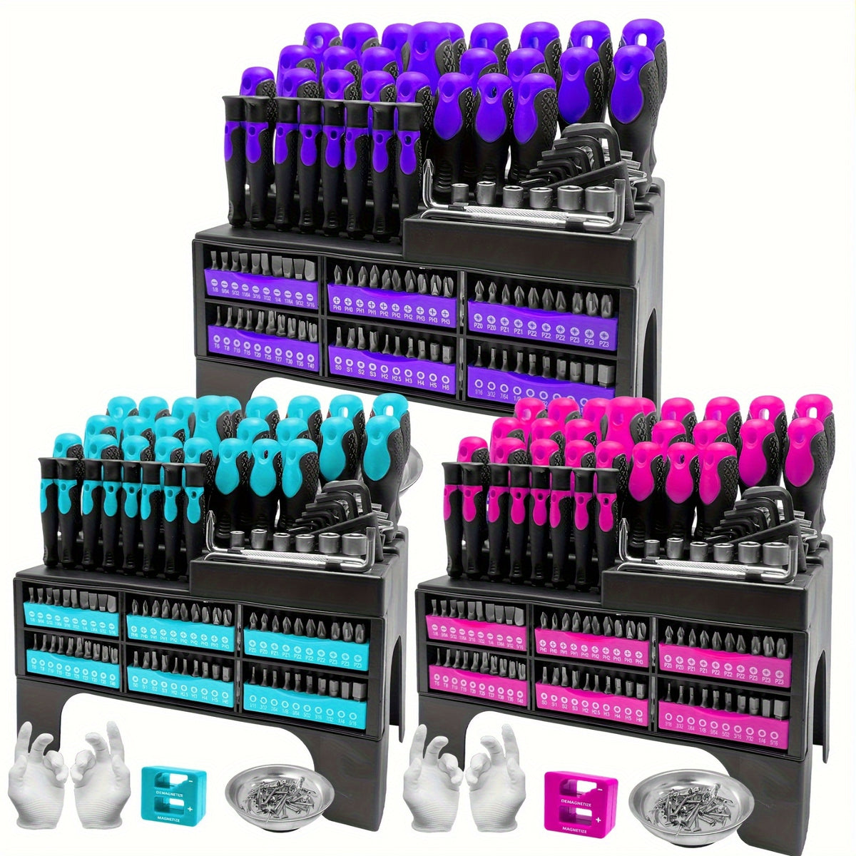 118pcs magnetic screwdriver set plastic rack magnetic tool