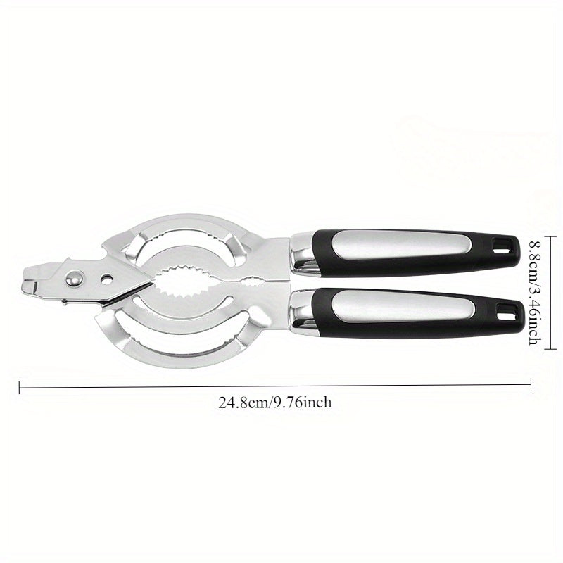 jar opener bottle opener black plastic handle ergonomic lid