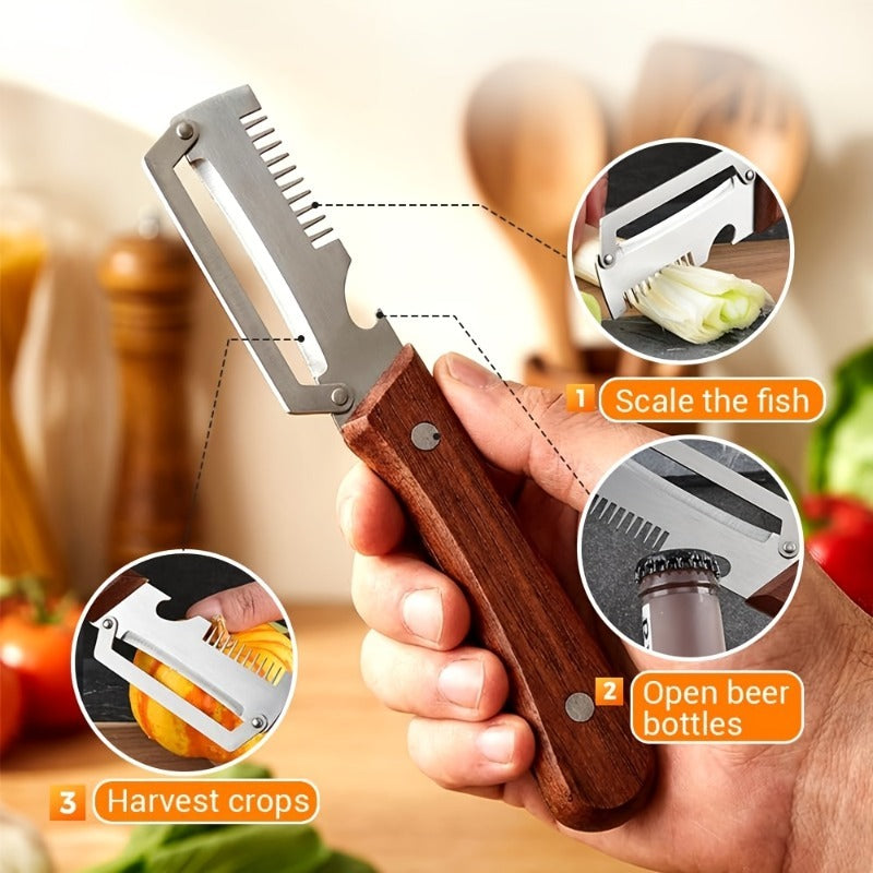 two piece heavy duty stainless steel peeler slicer set