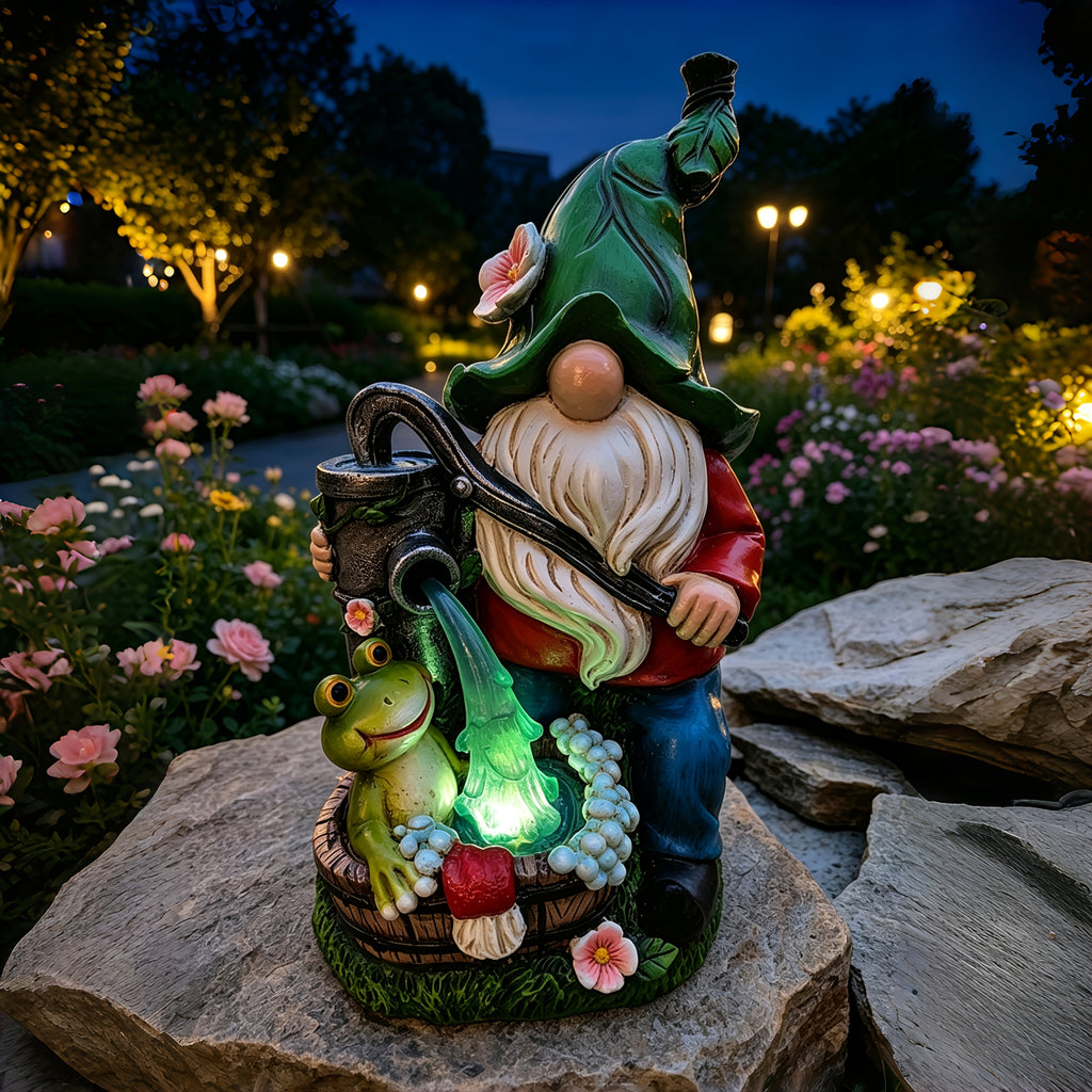 outdoor garden solar resin statue decorative light garden
