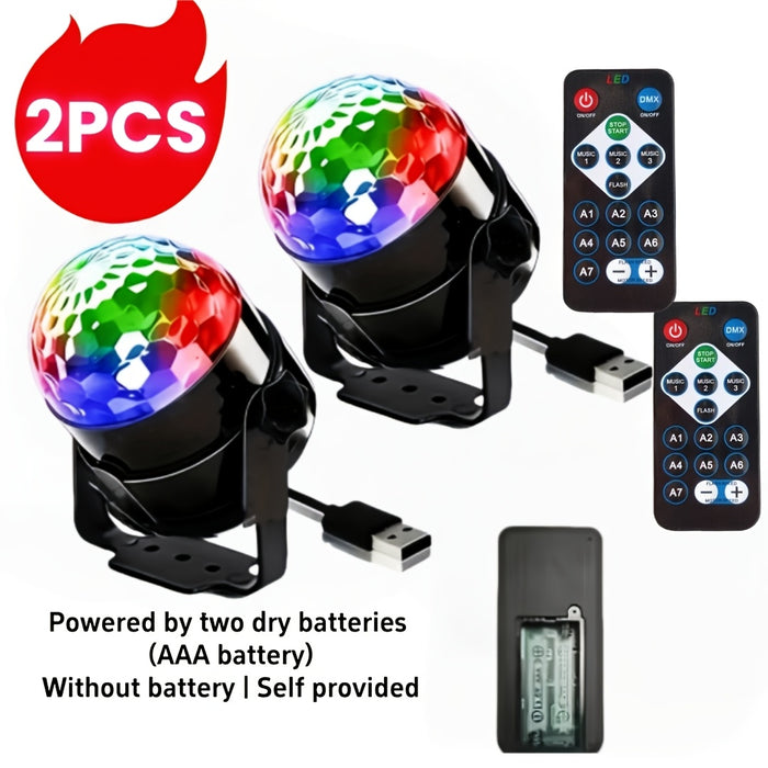 2pcs qwsxde remote   projection light rgb disco
