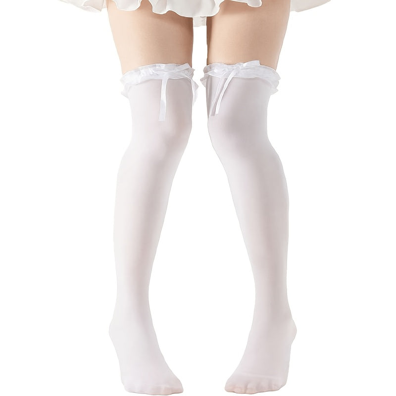 1 pair bow lace knee socks perfect   retro y2k