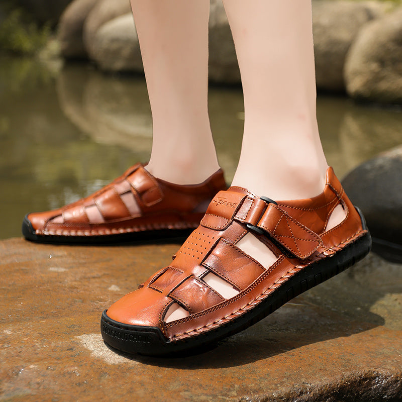 mens sandals hook loop fastener durable non slip outdoor