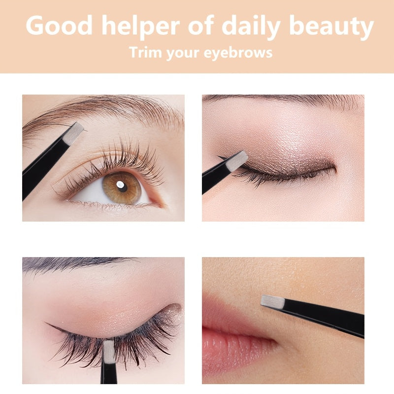 a set 4 high quality stainless steel eyebrow tweezers