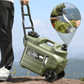 28l water storage container wheels pull rods portable water