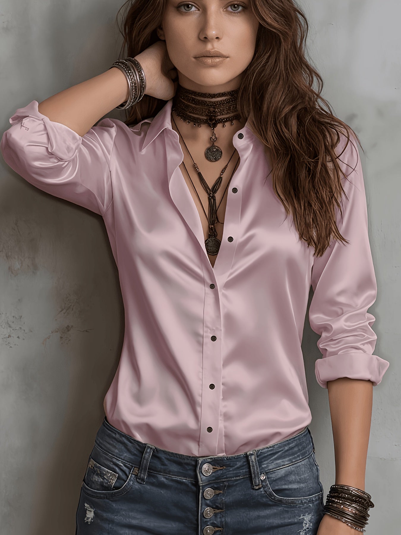 womens season   commuter satin shirt temu