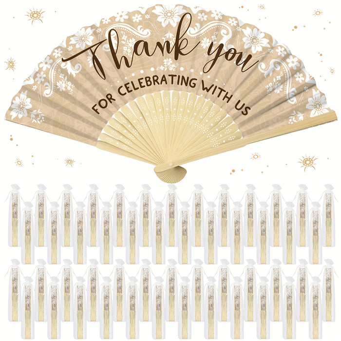 50pcs decorative folding fans wedding foldable hand fans