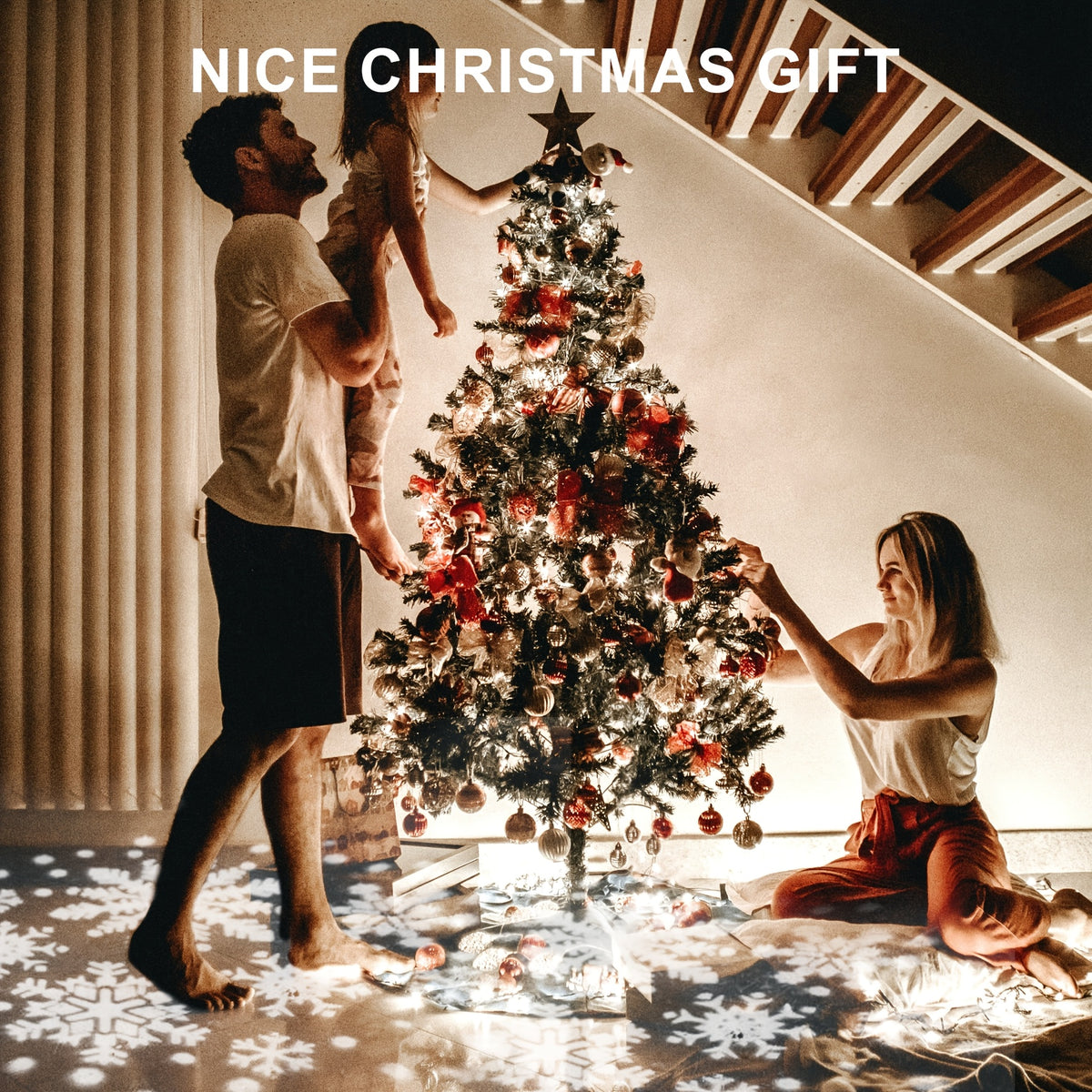 an   outdoor snowflake projection light suitable