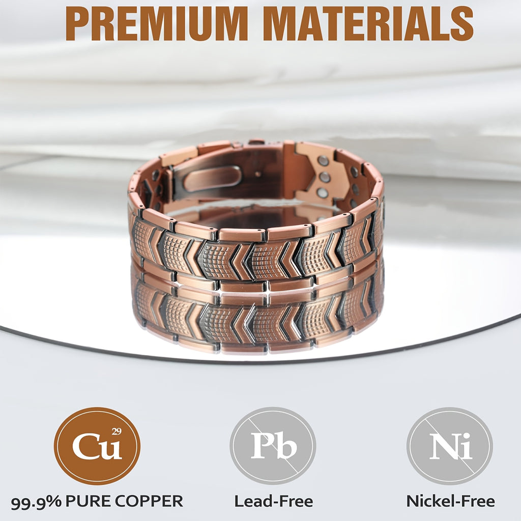 mens 3x strength copper magnetic bracelet heavy duty copper