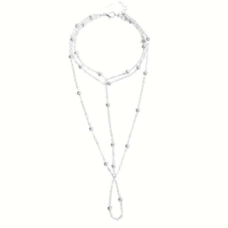 a minimalist multi layer beaded alloy anklet women vintage