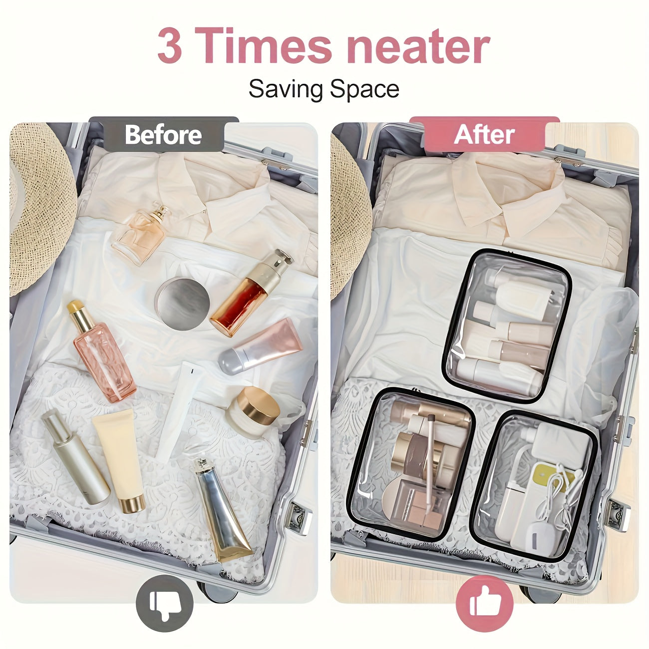 transparent casual handbag suitable men women used a makeup