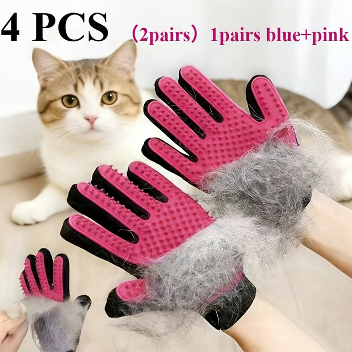 4pcs 2pairs gloves removing floating hair dogs cats pet