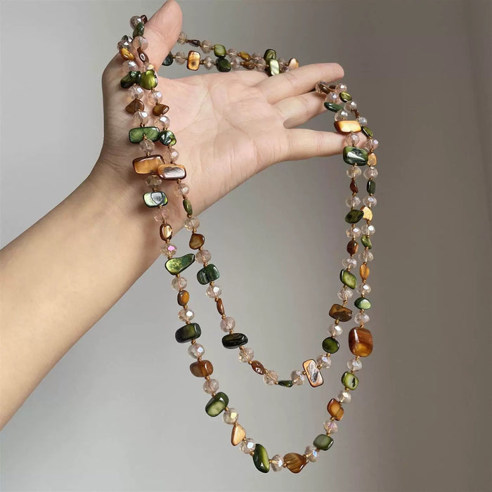 a creative bohemian style colorful resin multi layer long