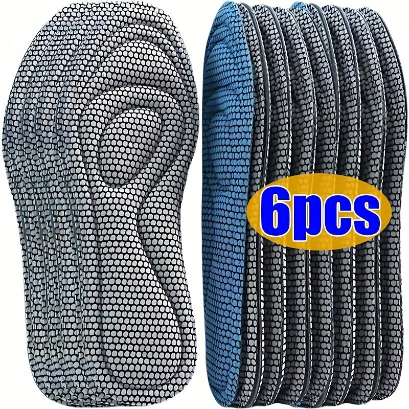 6pcs 5d memory foam insoles unisex shock absorption