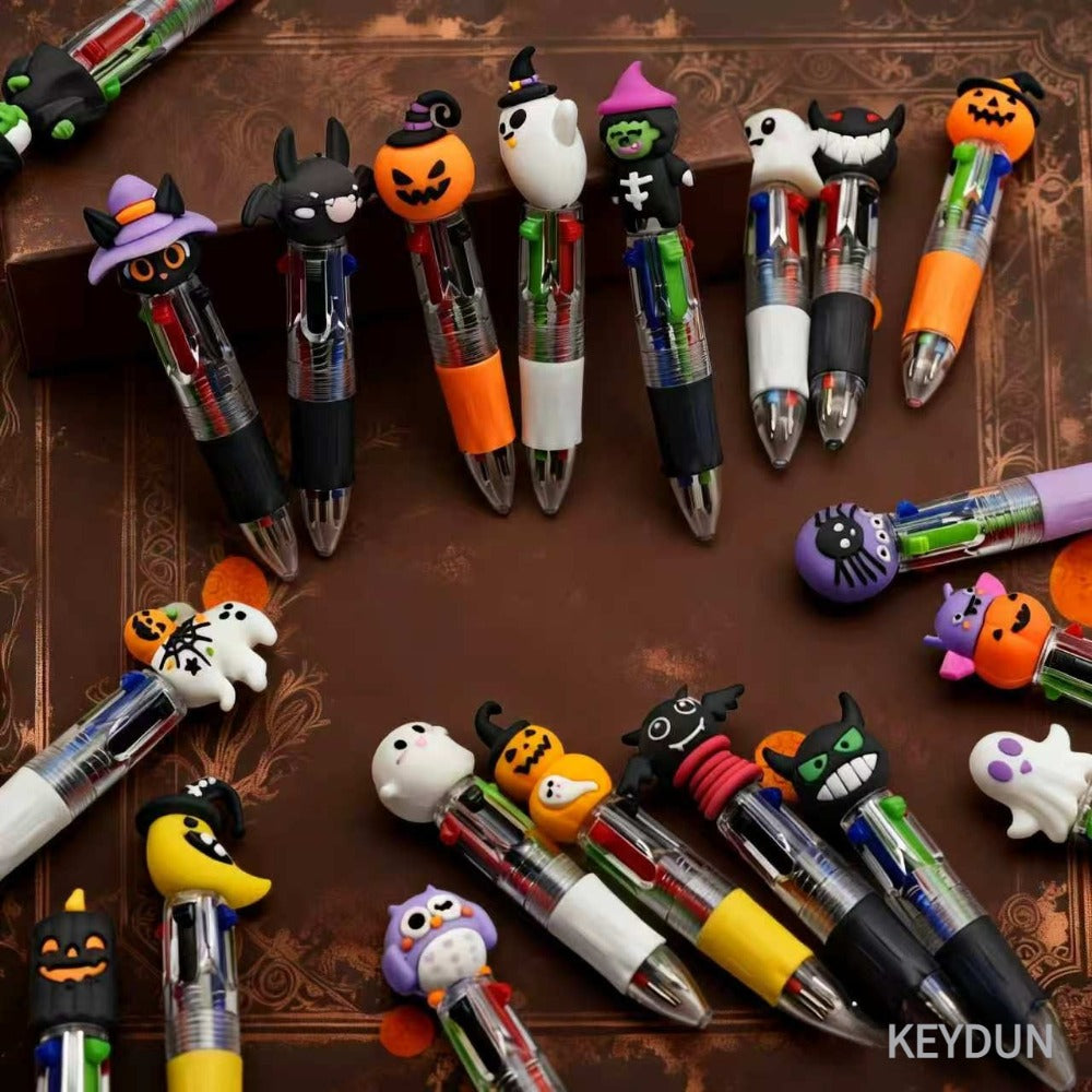 14pcs random color halloween cartoon mini 4 in 1 pens ideal