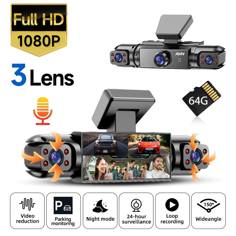 axh 360 panoramic 3 4 lens channel 1080p hd   safety
