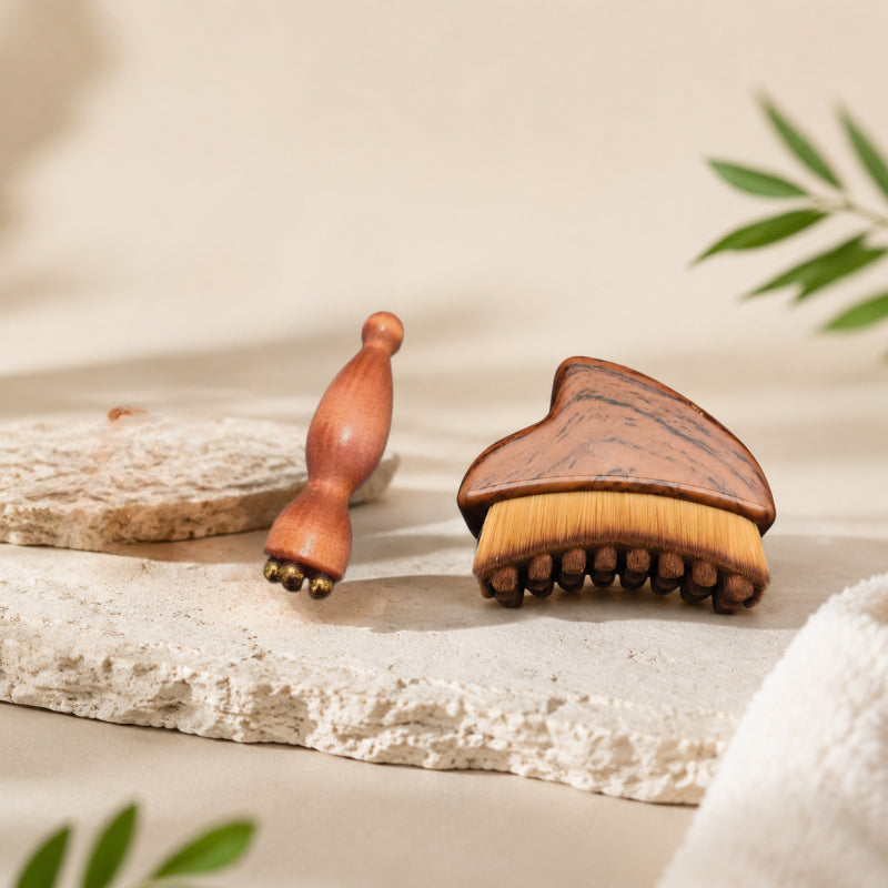 2pcs set lymphatic massage brush facial massager eye massage