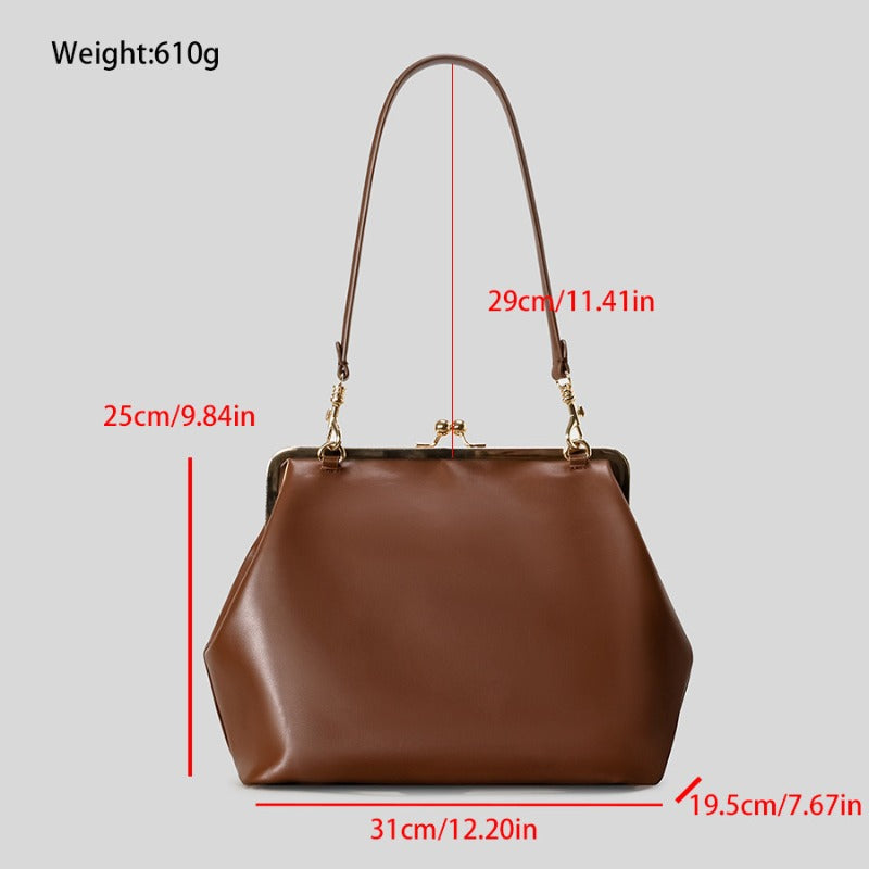 luxury inspired niche design large clasp closure clutch bag