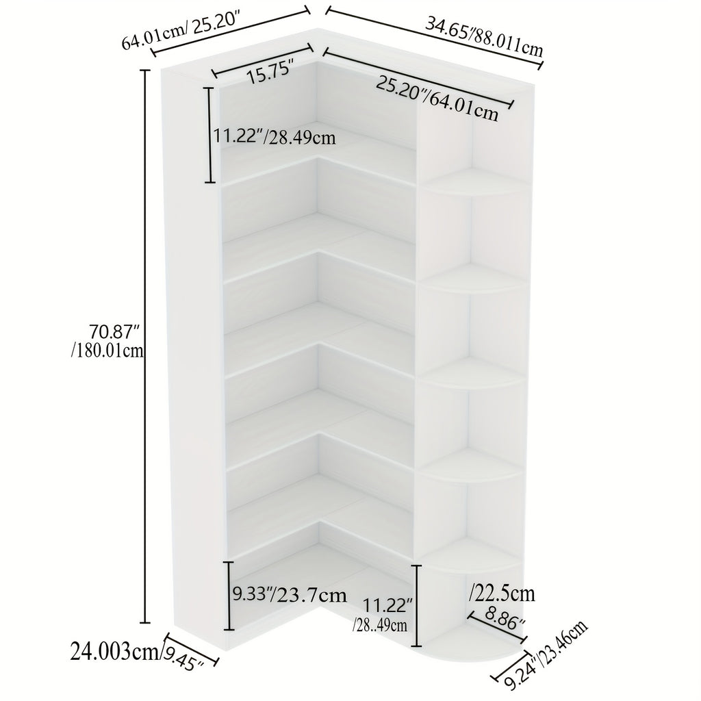 contemporary 71 inch tall bookshelf a   corner unit