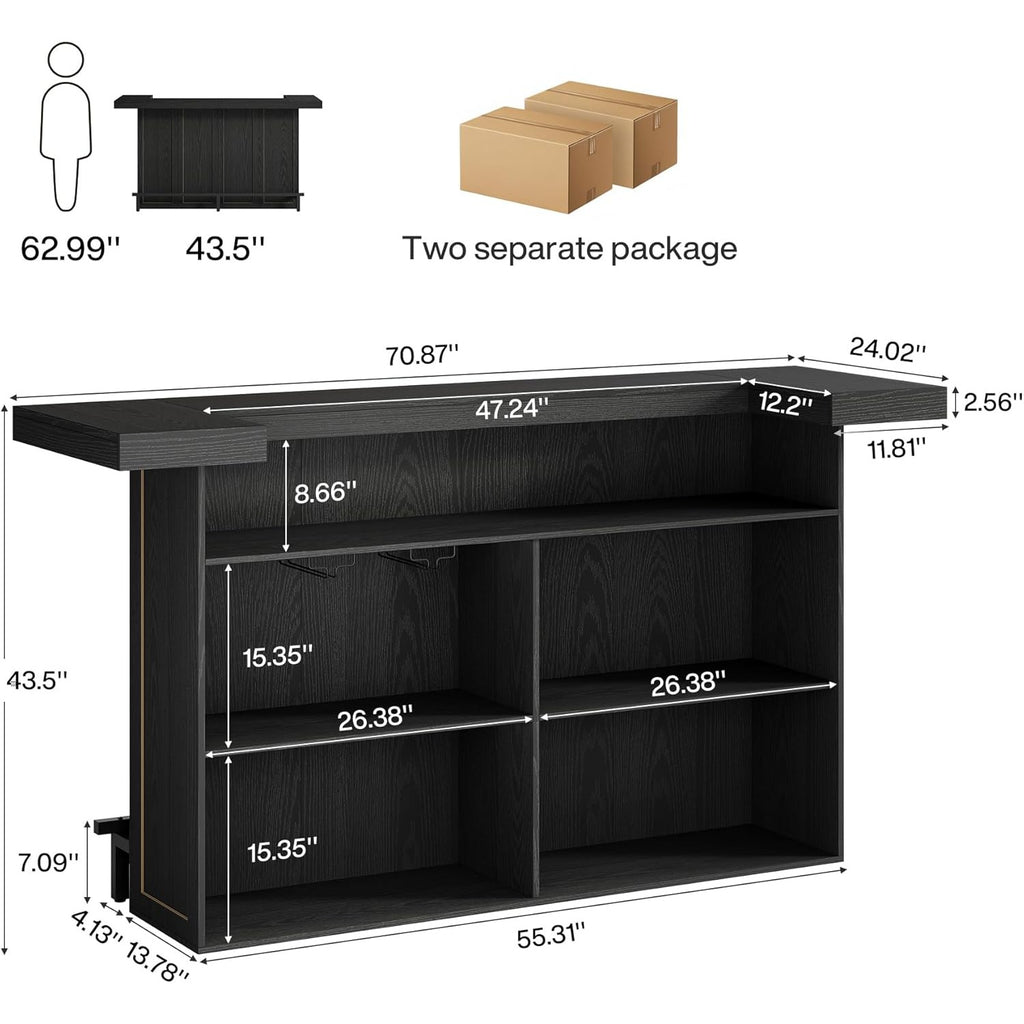 70   large bar table 4 tier storage home bar wine