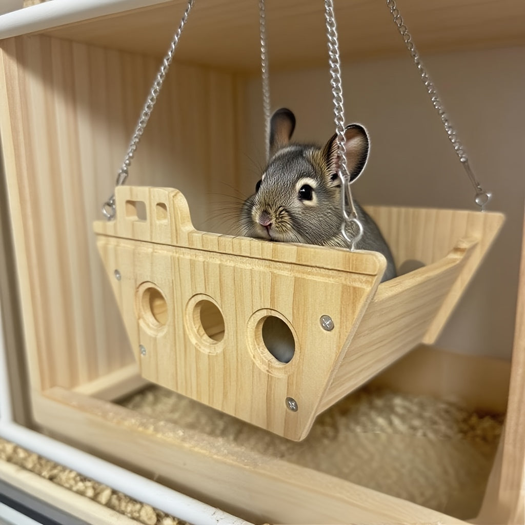 hamster chinchilla solid wood cradle swing hammock hamster