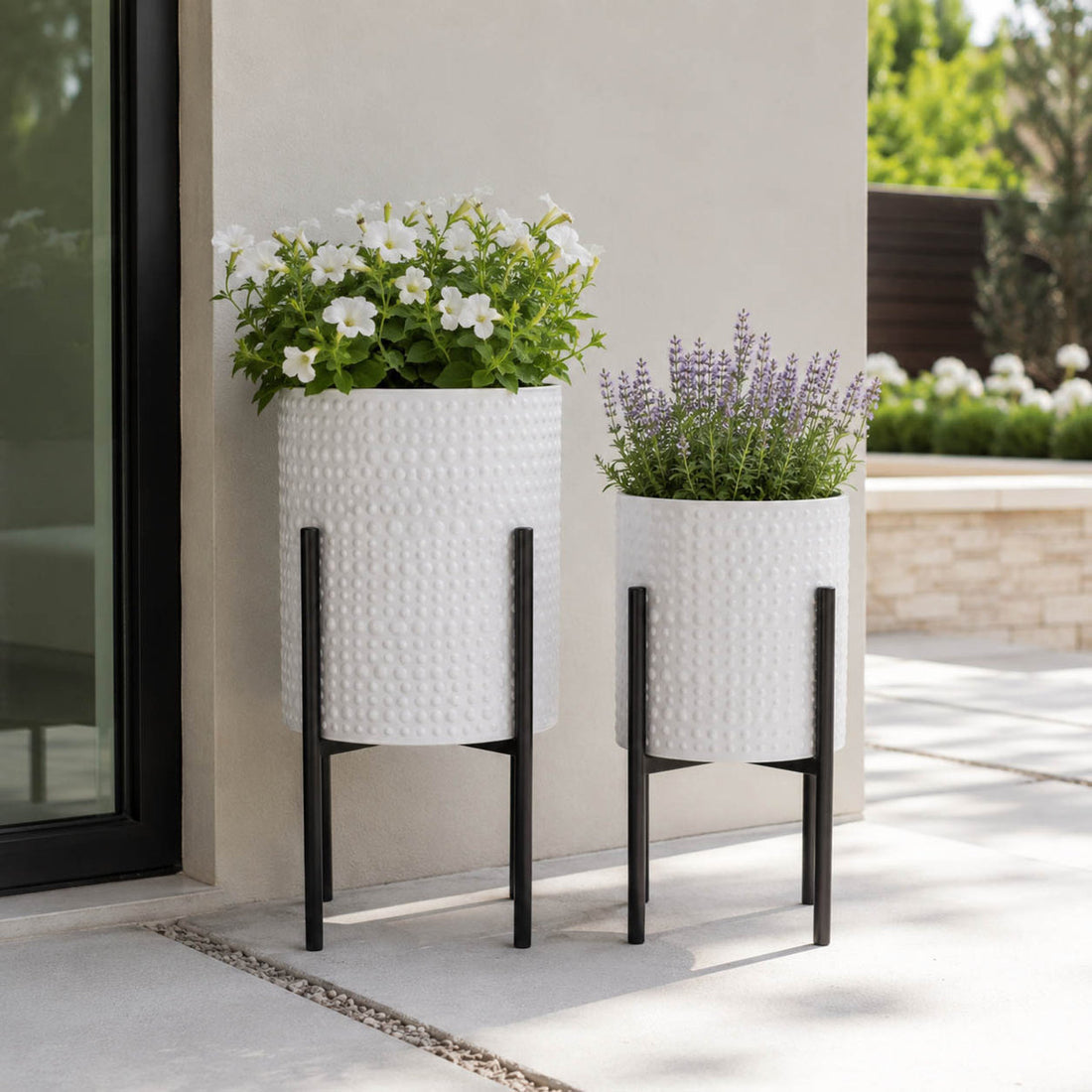 Aideen Metal Planter Pot Set for Indoor & Outdoor Use - Set of 2