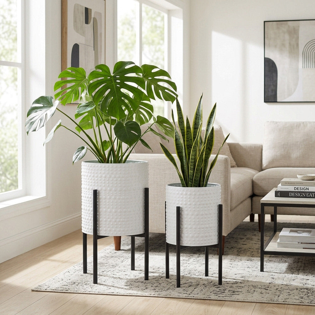 Aideen Metal Planter Pot Set for Indoor & Outdoor Use - Set of 2