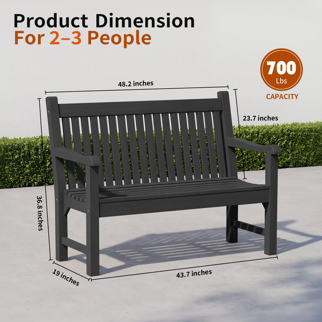 All-Weather HIPS Outdoor Bench ¨C Poly Lumber Garden Seating Patio Furniture