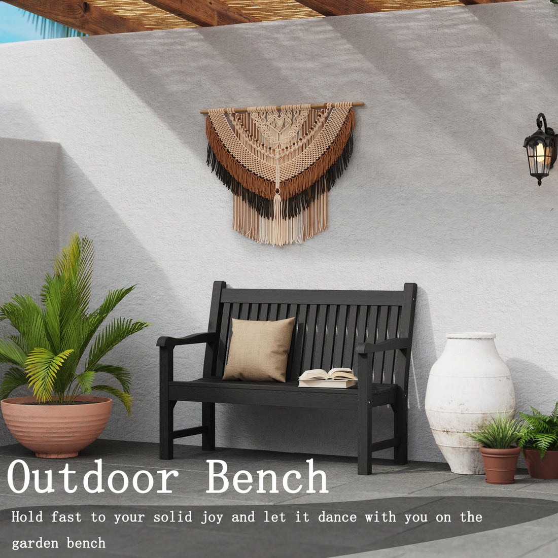 All-Weather HIPS Outdoor Bench ¨C Poly Lumber Garden Seating Patio Furniture