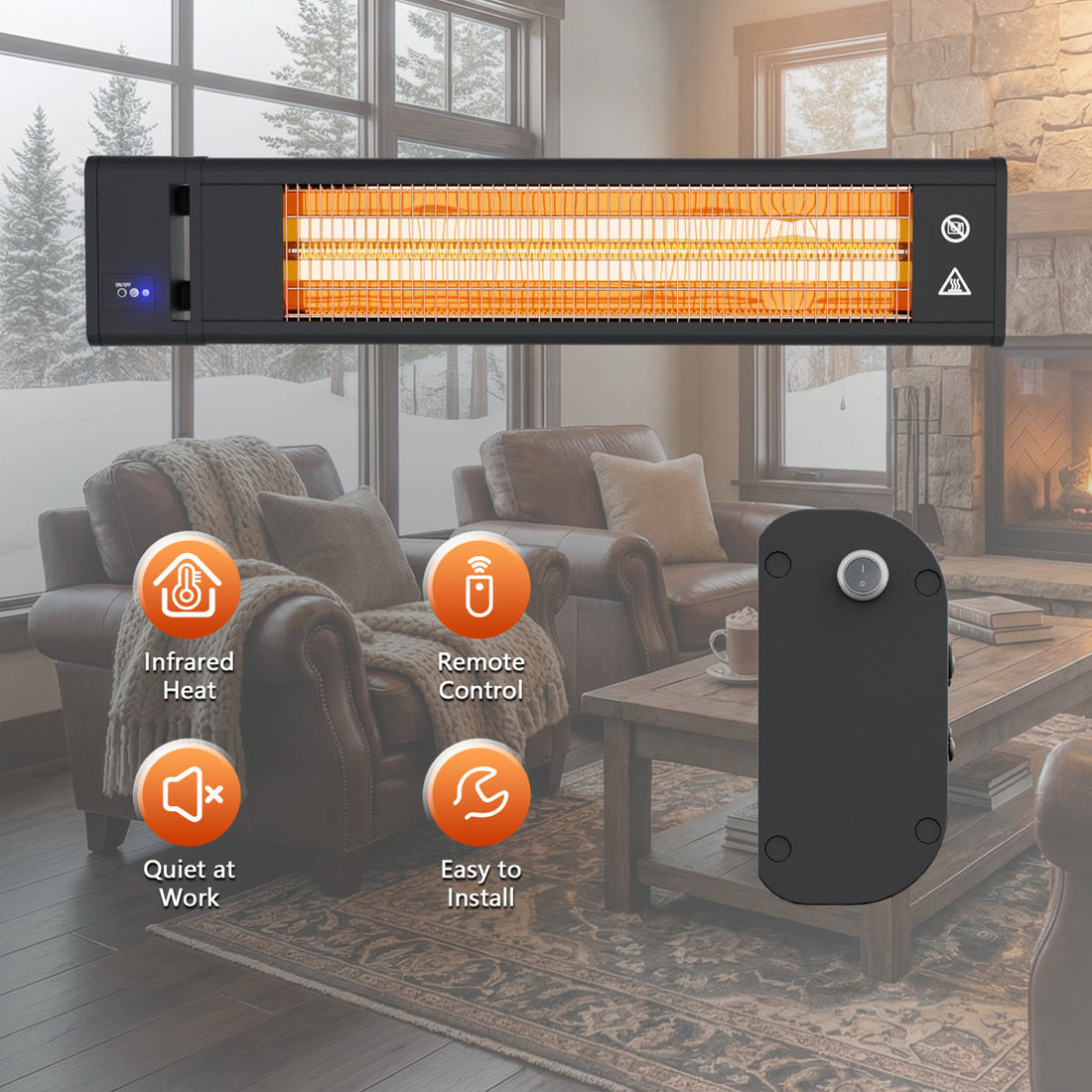 Canopy-style suspended Patio Heater