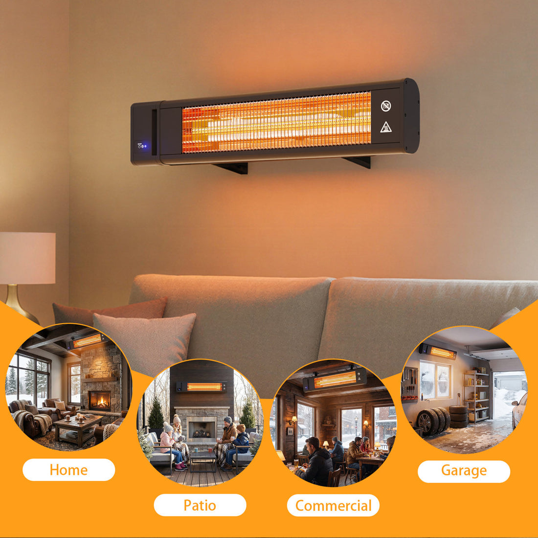 Canopy-style suspended Patio Heater
