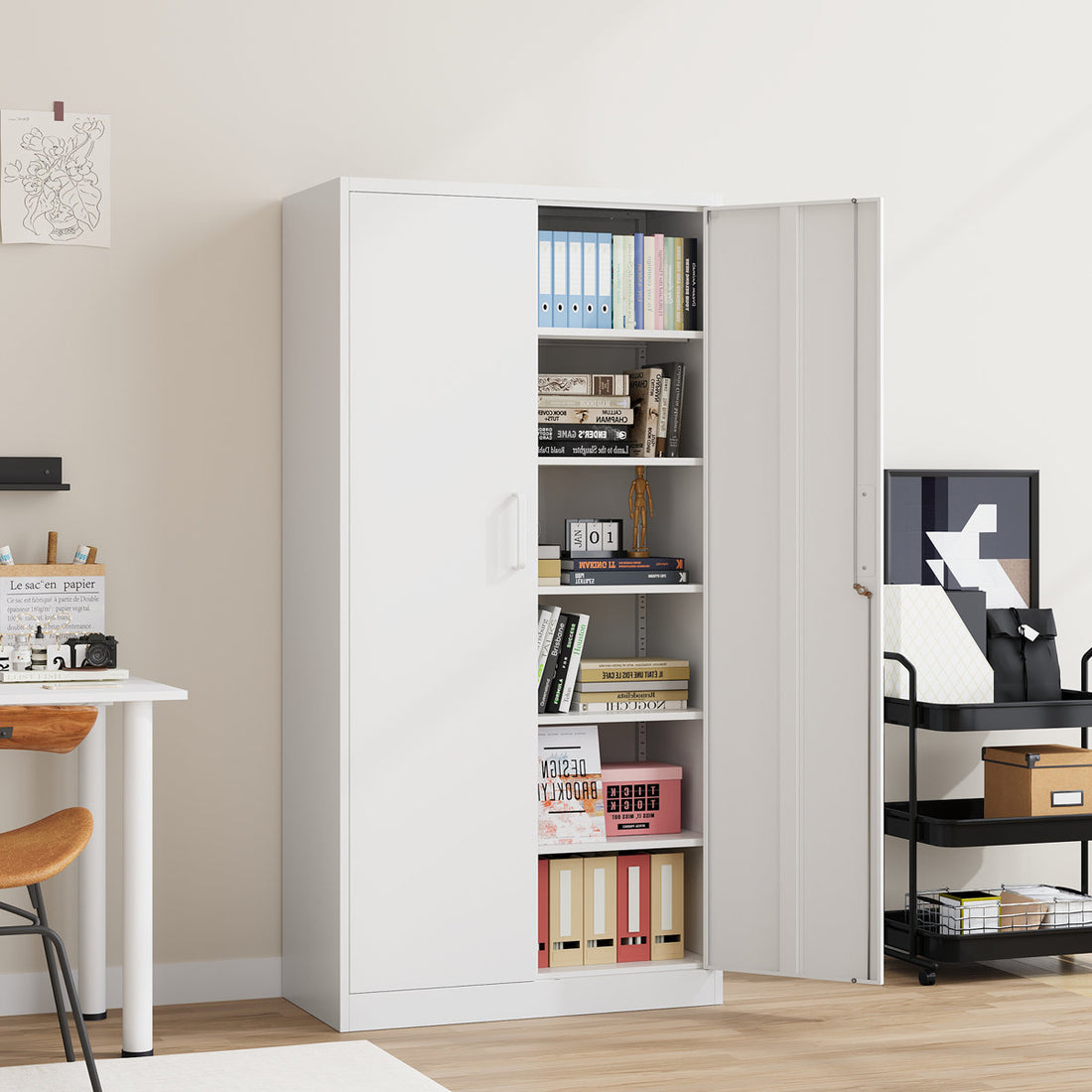 Delvale 6 - Shelf Steel Storage Cabinet ( 70.87 H x 31.5 W x 15.7 D)