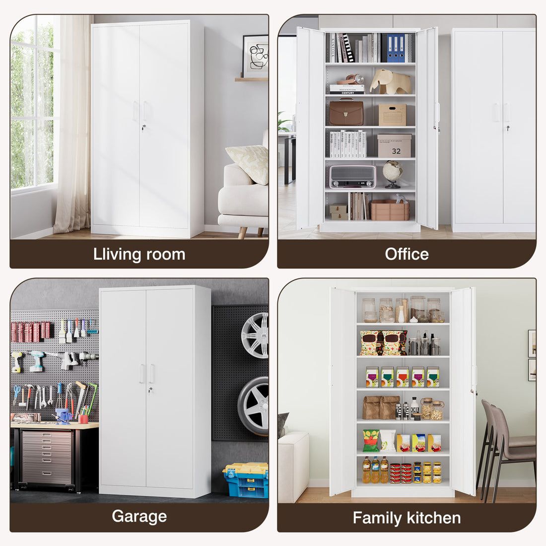 Delvale 6 - Shelf Steel Storage Cabinet ( 70.87 H x 31.5 W x 15.7 D)