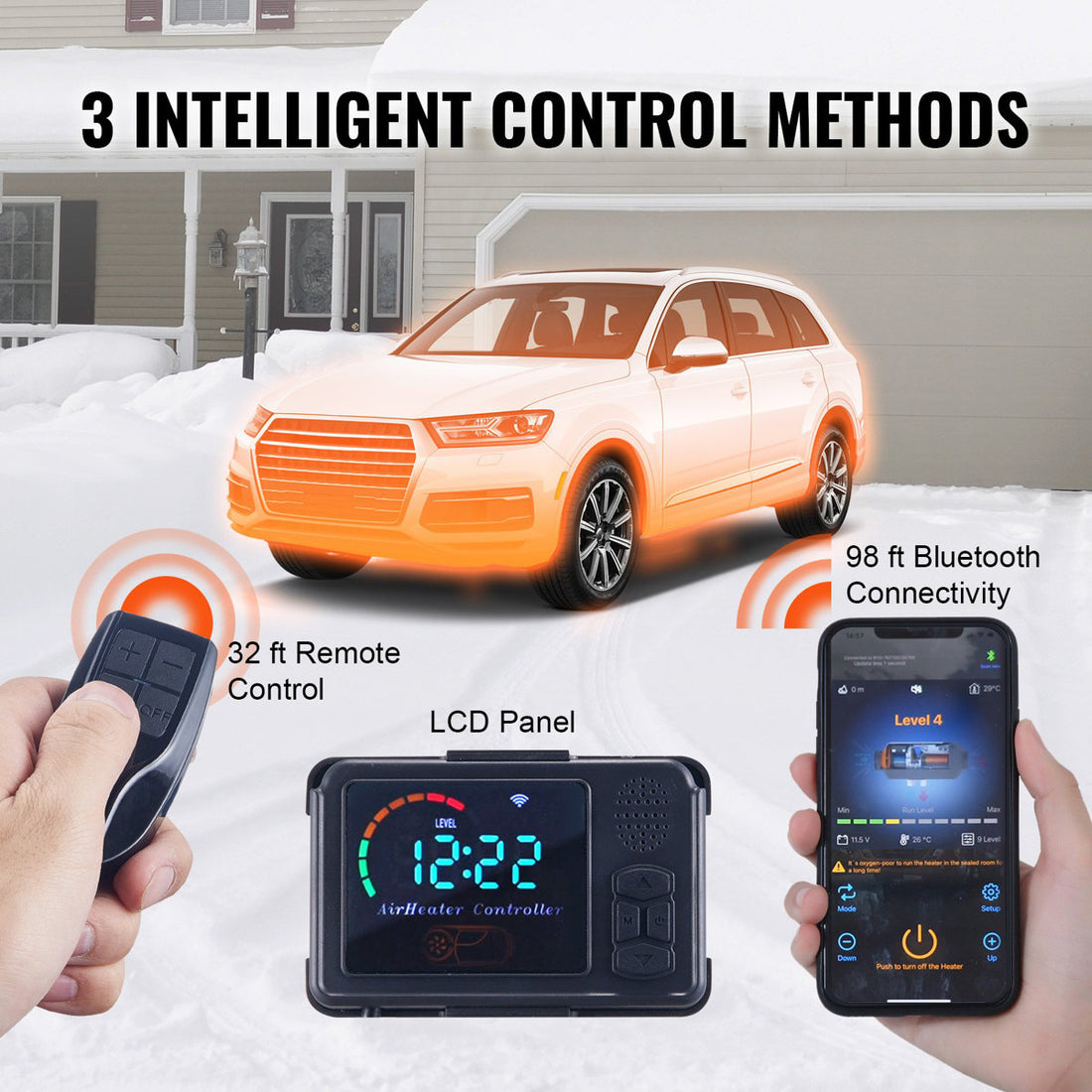 Diesel Air Heater All-In-One 12V 8KW Bluetooth App LCD For Car RV