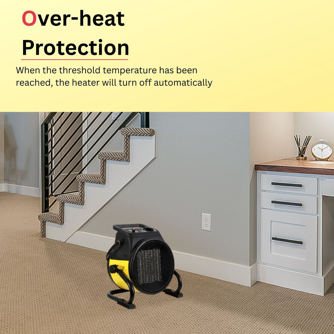 Dura Heat Electric Workspace Heater, 1500W, Heats Up To 250 Sq Ft - EUH1465