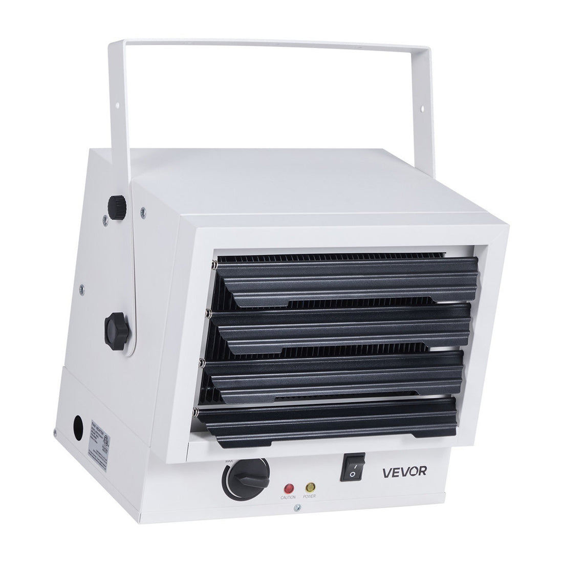 Electric Garage Heater, 5000-Watt Wall/Ceiling Mounted Shop Heater For 2 Cars, Overheat Protection And 3 Adjustable Angles, Heavy Duty Commercial For Indoor Workshop Warehouse,240V White