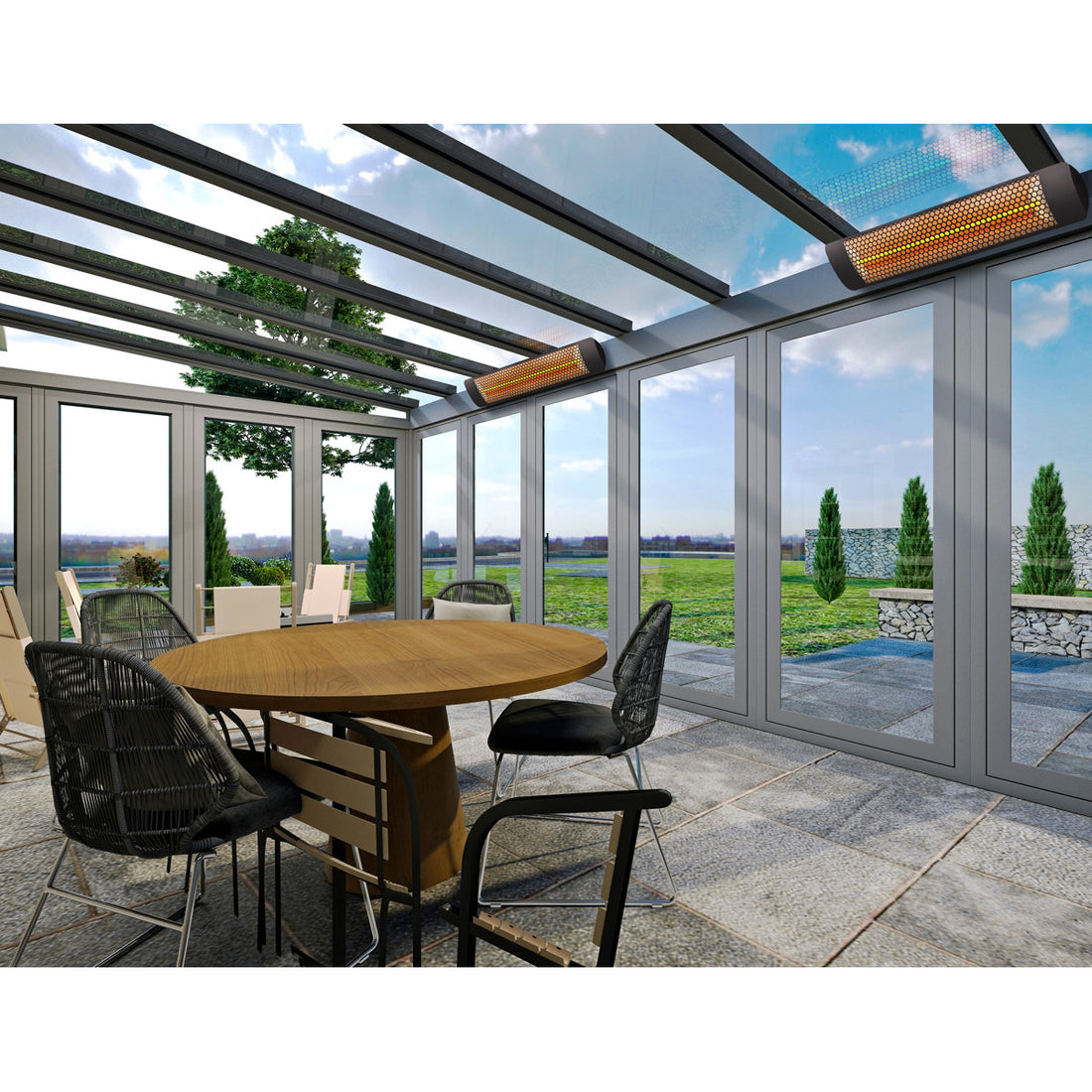 Eurofase Single Element 39 Inch 1500 Watt Electric 120V Patio Heater