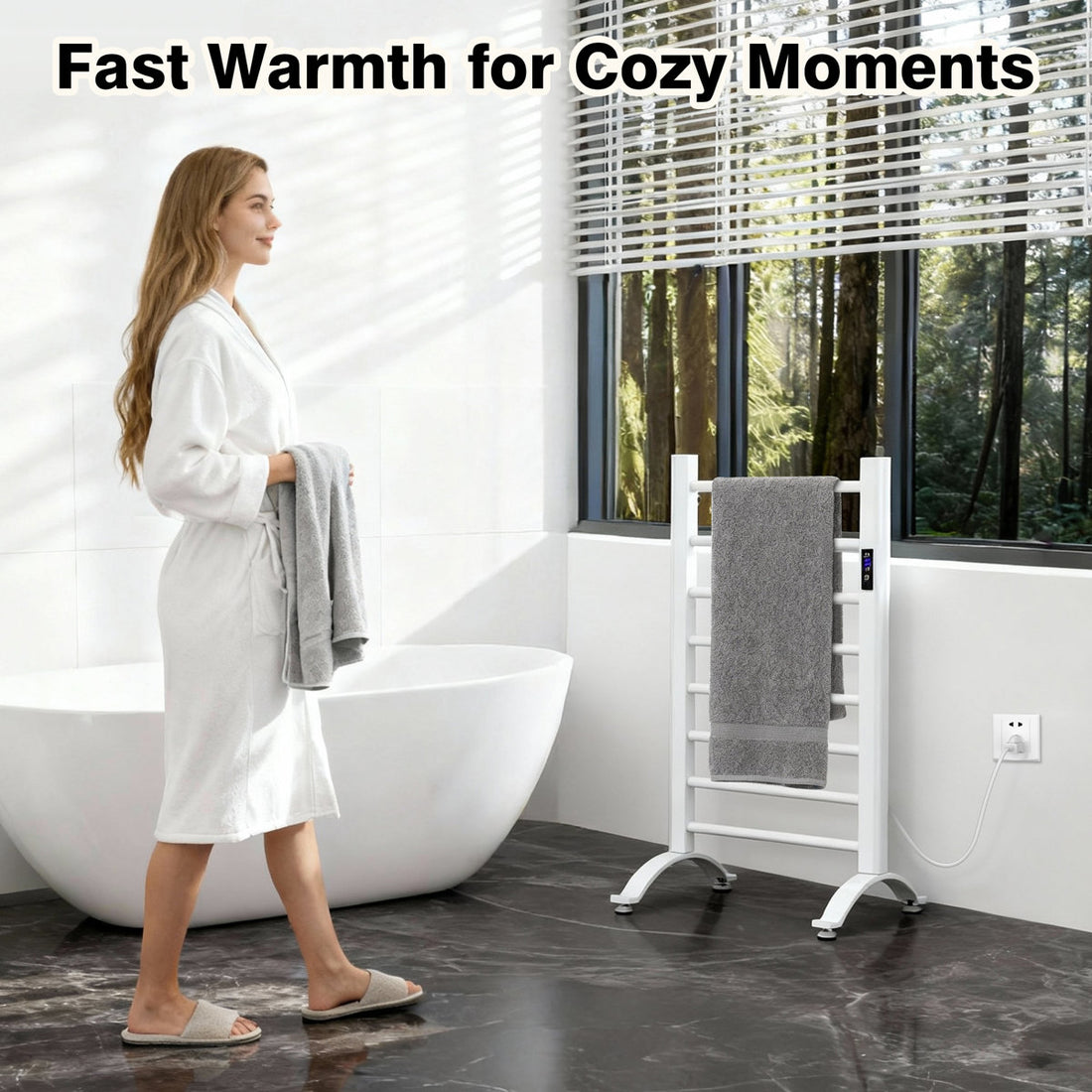 Freestanding Electric Heated Towel Warmer Rack AFD-850T-W