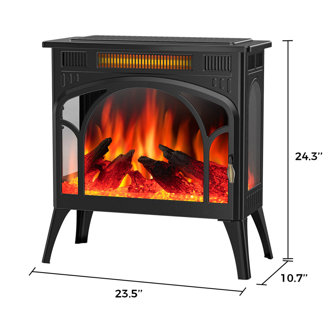 Freestanding Fireplace With Electronic Temperature Control