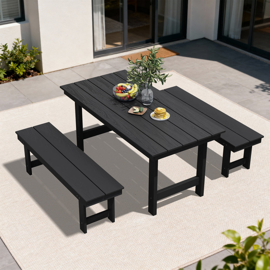 Hasaun Weather Resistant High-Density Polyethylene Picnic Bench