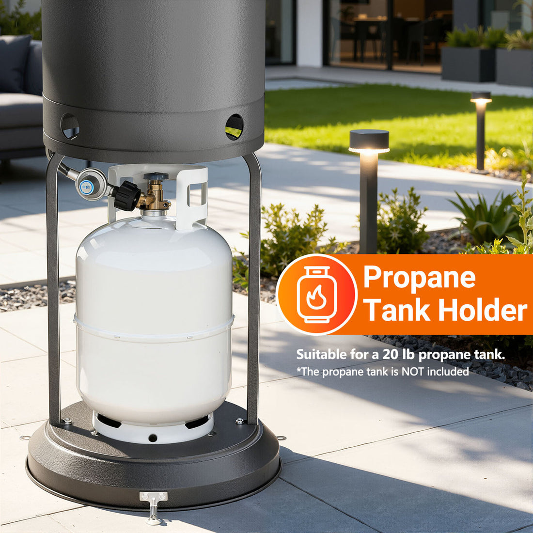 High-Power 48000BTU Outdoor Standing Patio Heater With Safety Features & Piezoelectric Ignition