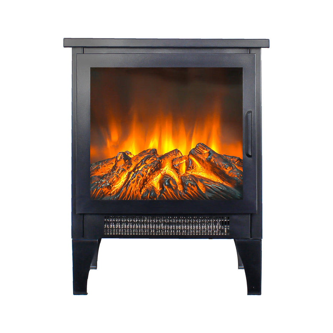 Innoflame 18 Electric Fireplace Stove, Freestanding Stove Heater with Realistic Flame, Adjustable Thermostat, Fireplace Space Heater for Small Space, 1400W