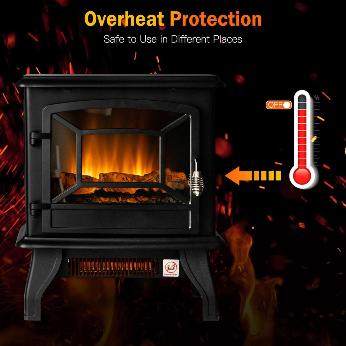 Johnaya Winston Porter 17  W Black Electric Stove with BTU 4777