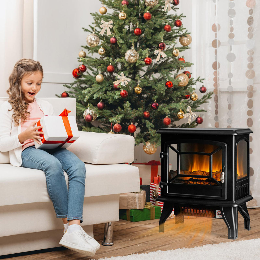 Johnaya Winston Porter 17  W Black Electric Stove with BTU 4777