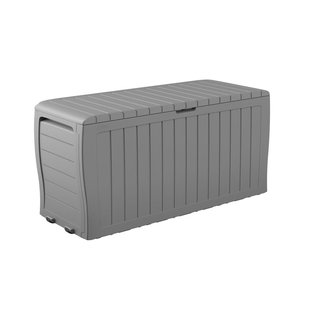Keter Marvel 71 Gallon Durable Resin Outdoor Storage and Organization Deck Box Ideal For Garden Patio Furniture and Supplies, Light Grey
