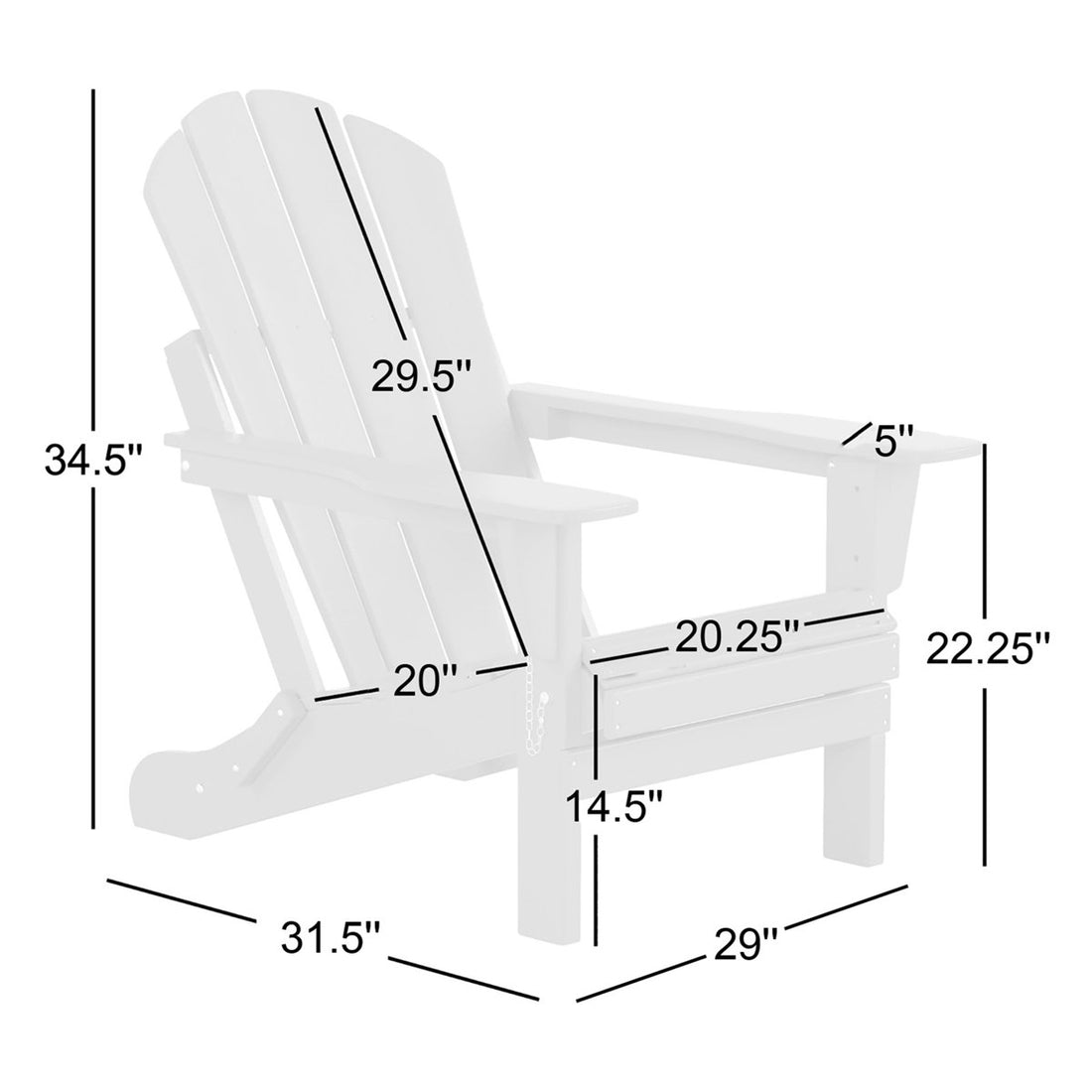 Laguna Foldable Outdoor Adirondack Set (Set of 2)